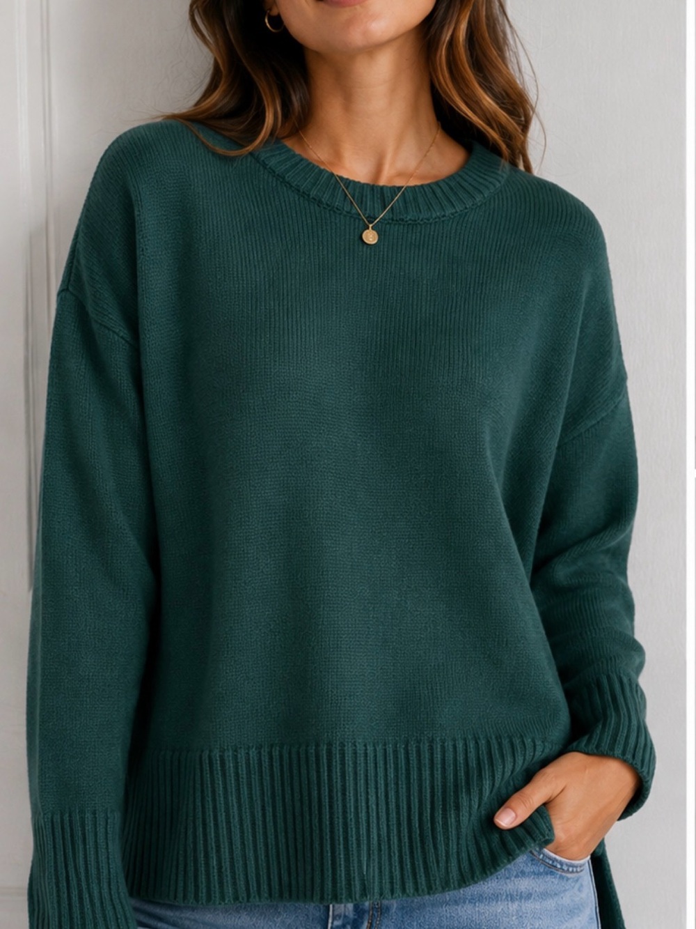 GAP Women’s Green 100% Cotton Crewneck Oversized Sweater Size M